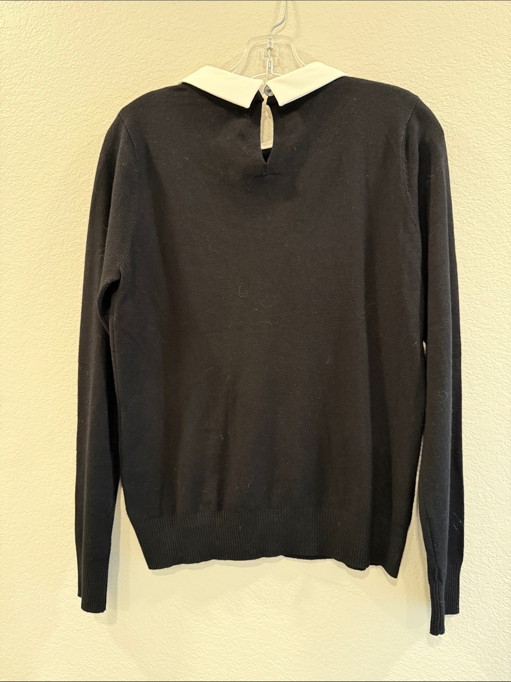 Christian Siriano Black Sweater with Embellished White Collar - Picture 5 of 5